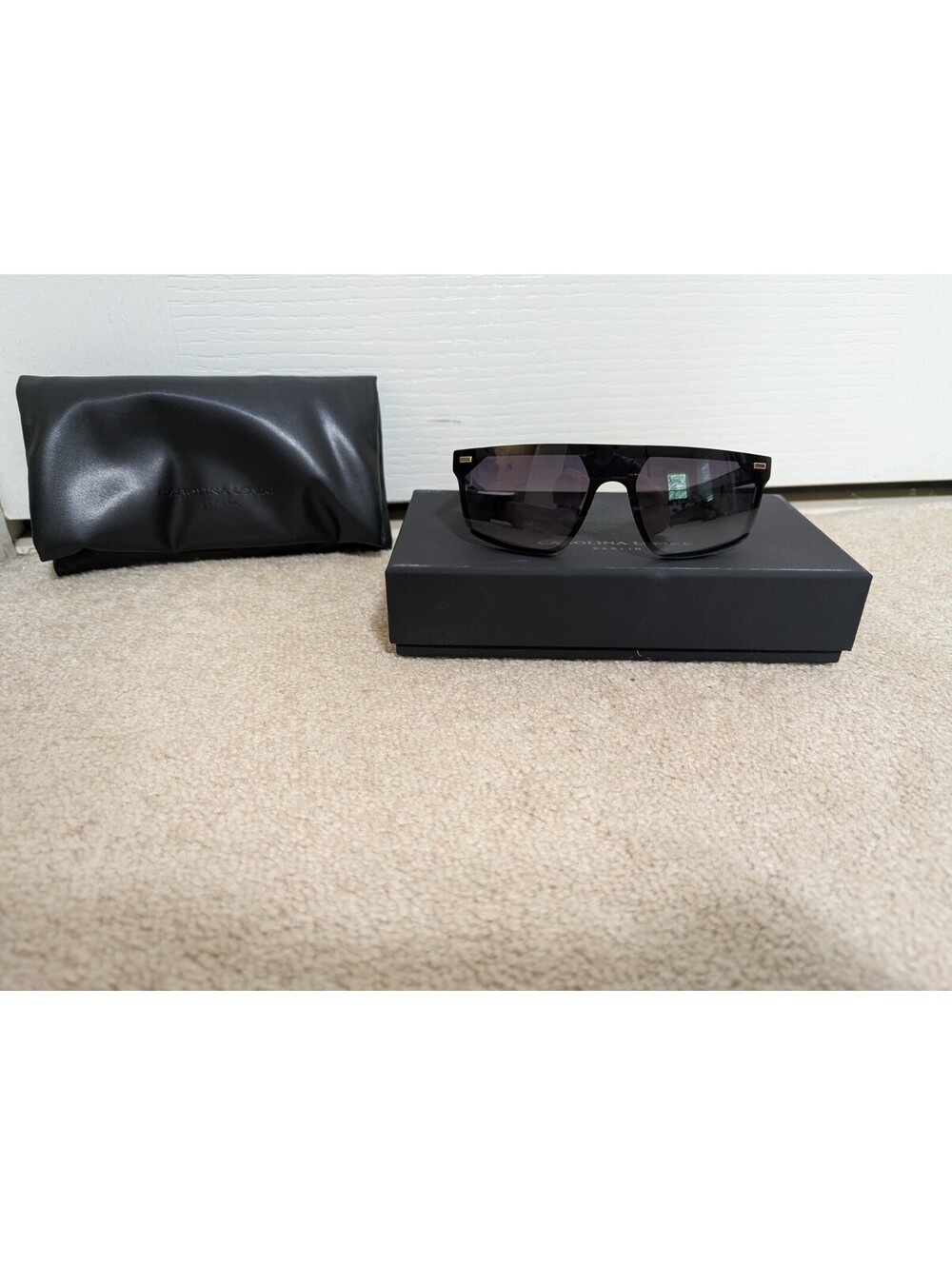Carolina Lemke Sunglasses Black Frame & Lense In Box with A Carrying Case New